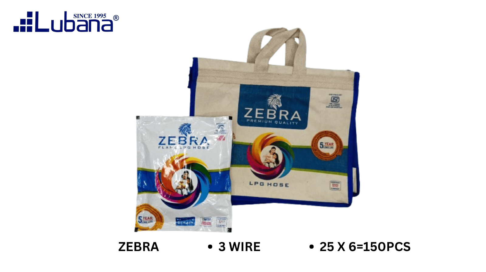 Zebra 3 Wire LPG Hose