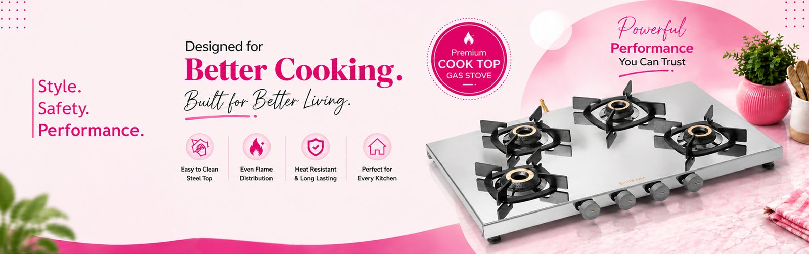 Lubana steel 4 burner